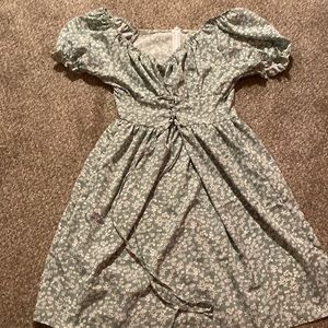 green floral dress from romwe